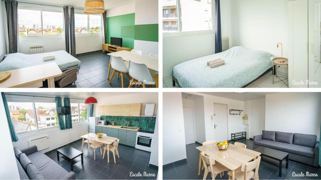 Escale-Marne Fr - 202 - Free Parking - Free Luggage Storage - All Equipped - Linen Included - Washing Machine - 10Mn Walk Metro 8 - Rer A - Panoramic View - From 1 To 14 Guests メゾン・アルフォール エクステリア 写真