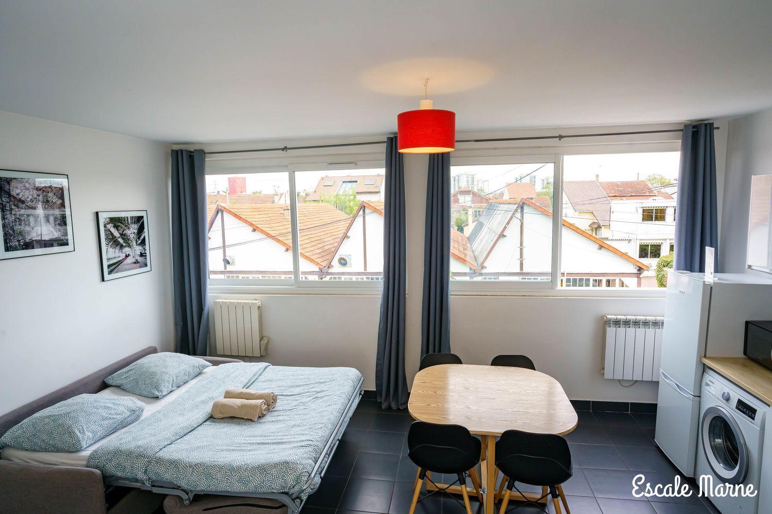 Escale-Marne Fr - 202 - Free Parking - Free Luggage Storage - All Equipped - Linen Included - Washing Machine - 10Mn Walk Metro 8 - Rer A - Panoramic View - From 1 To 14 Guests メゾン・アルフォール 部屋 写真