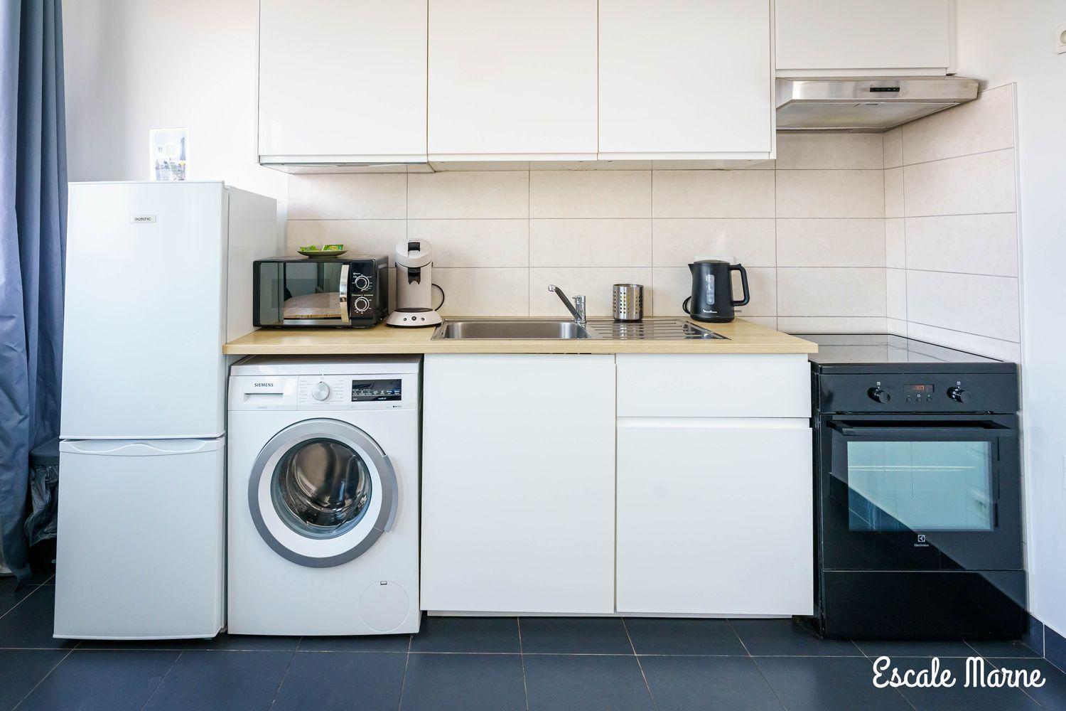 Escale-Marne Fr - 202 - Free Parking - Free Luggage Storage - All Equipped - Linen Included - Washing Machine - 10Mn Walk Metro 8 - Rer A - Panoramic View - From 1 To 14 Guests メゾン・アルフォール 部屋 写真